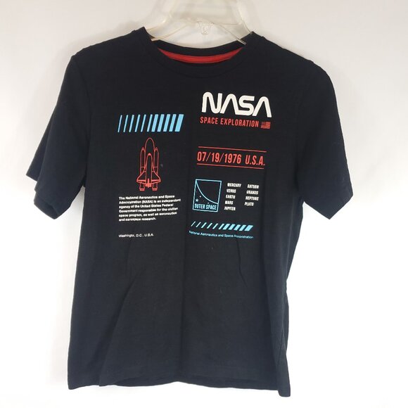 Nasa Space Exploration Boys XL 14-16 Black  Shrt Slv Graphic Tee - Picture 1 of 7